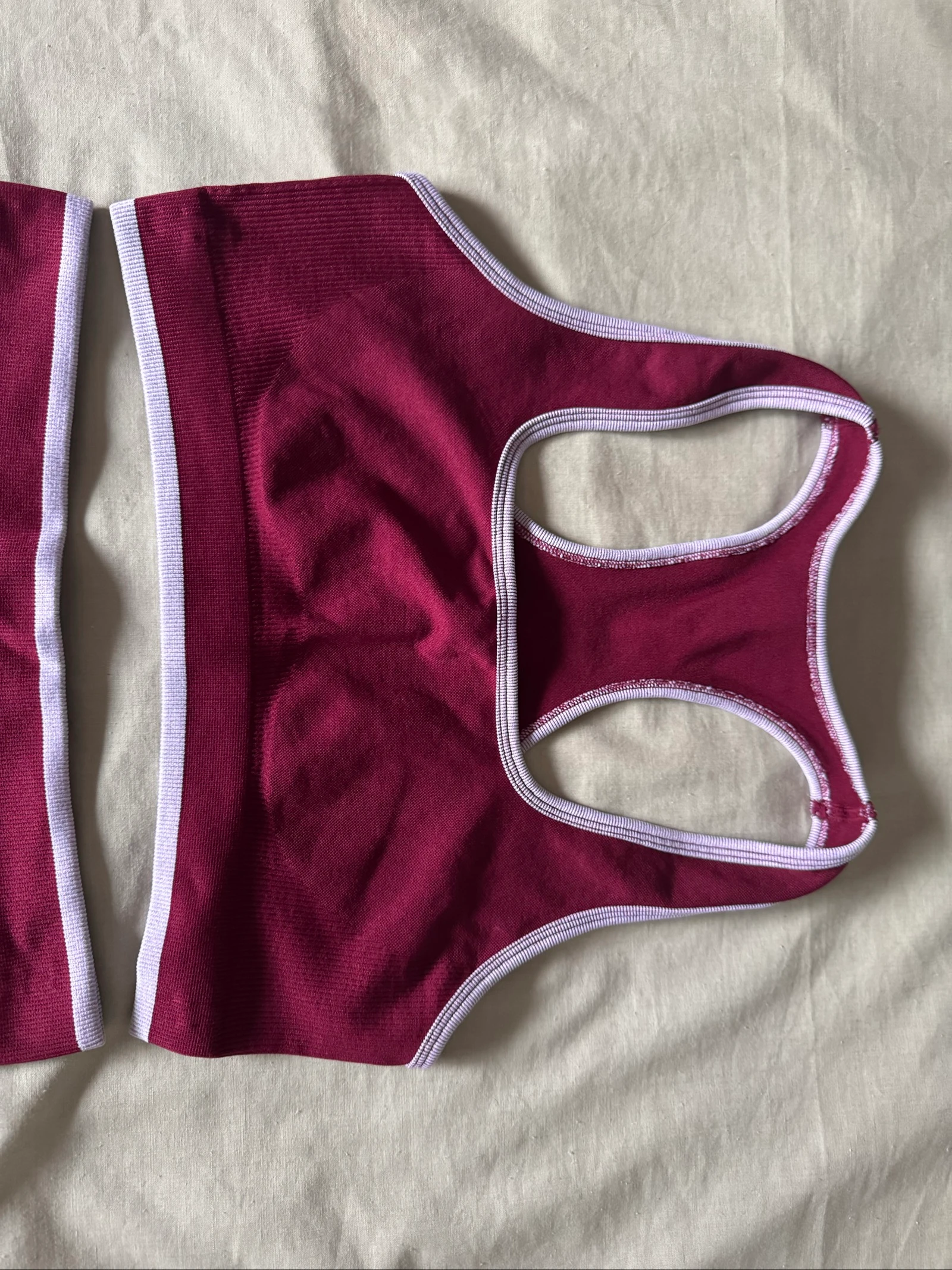 Burgundy Sports Set M | Top + High-Waisted Shorts | Fitness, Gym & Yoga – photo 4